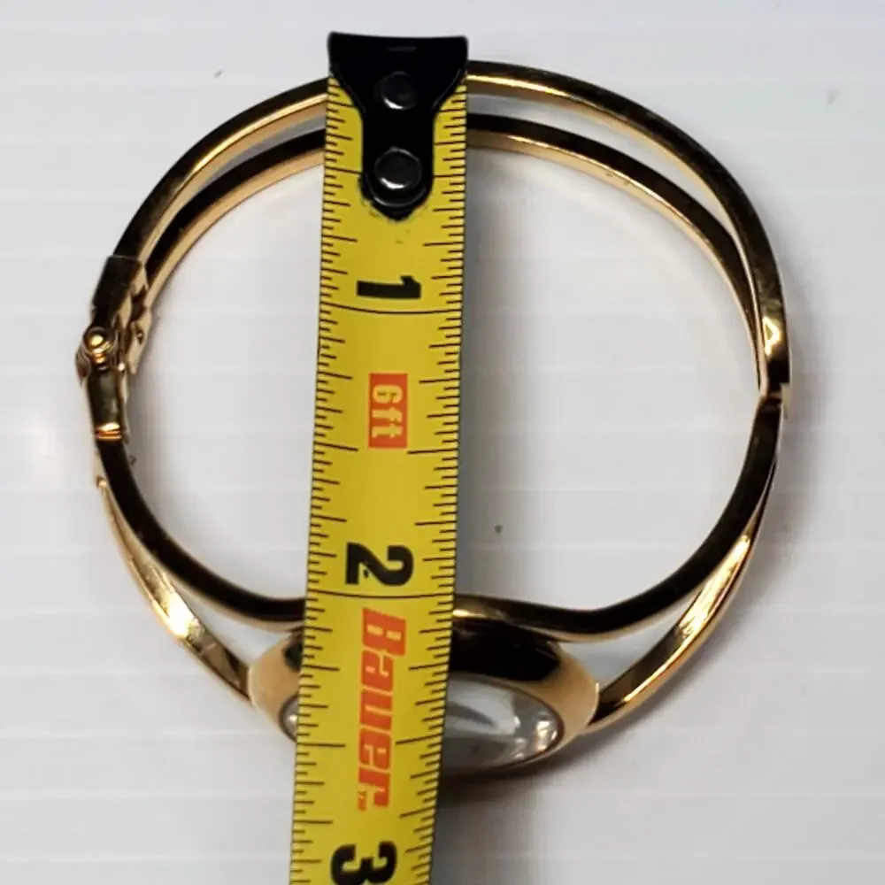 Vintage Gold Tone Anne Klein 2 Women's Cuff Watch 10/1556-7 Unstested